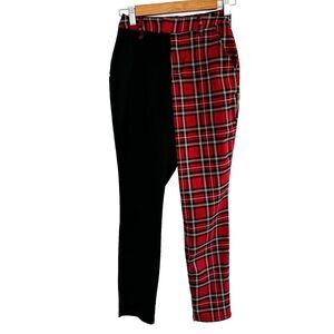 Hot Topic Pants Size XS Tartan Plaid Split Leg Grunge Goth Women's